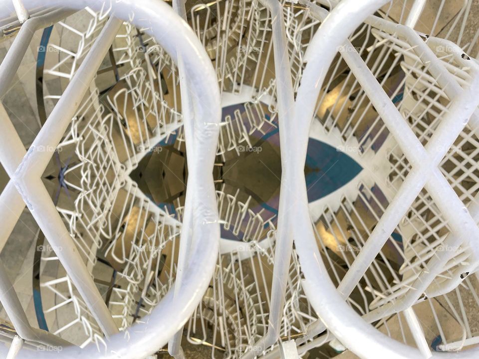 Staircase and railing abstract from above