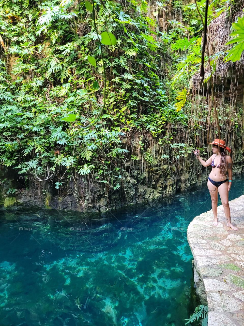 vista de un cenote mexicano