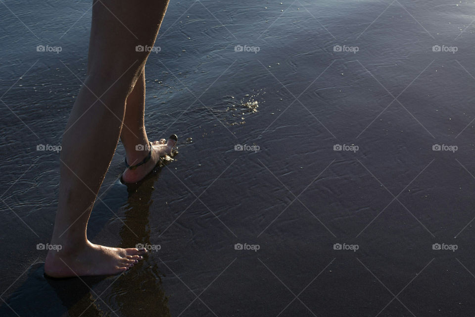 walking on the beach
