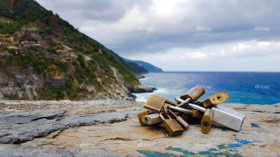 Padlock in Vernazza in Italy
