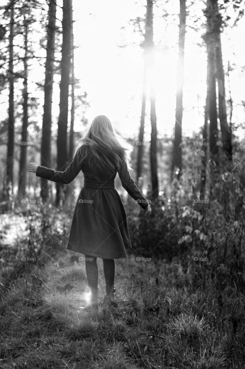 girl in forest