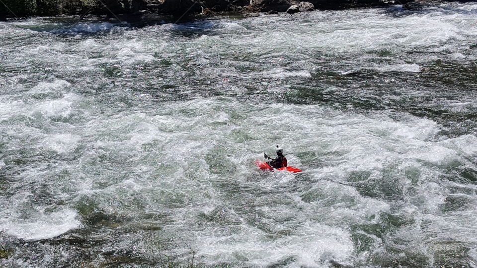 red kayak