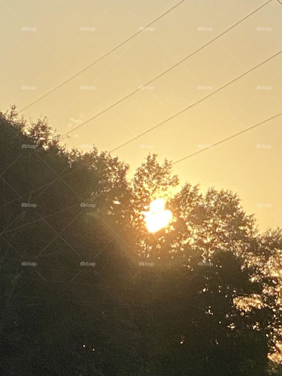 The sun beginning to set 
