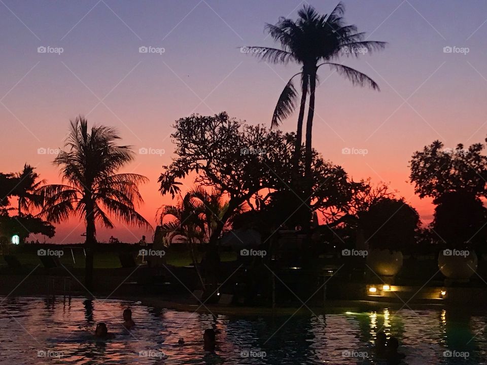 Sunset swimming in spectacular style