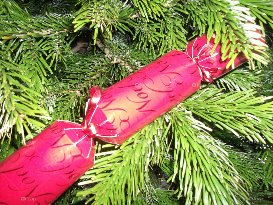 Christmas cracker as Christmas tree decorations
