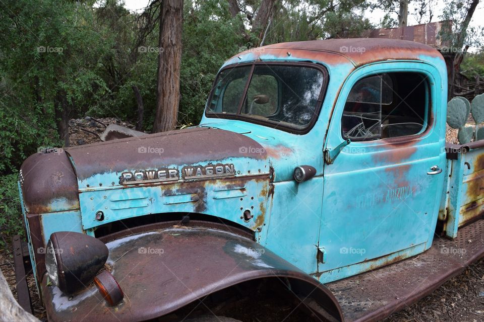 Rusted vintage Dodge Power Wagon has more rust than paint