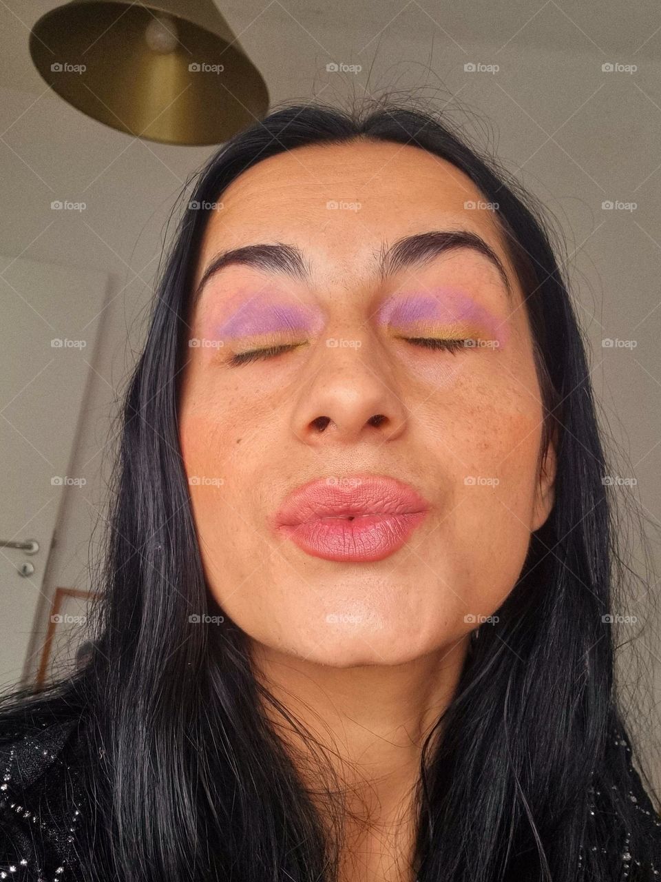 make up with purple and yellow