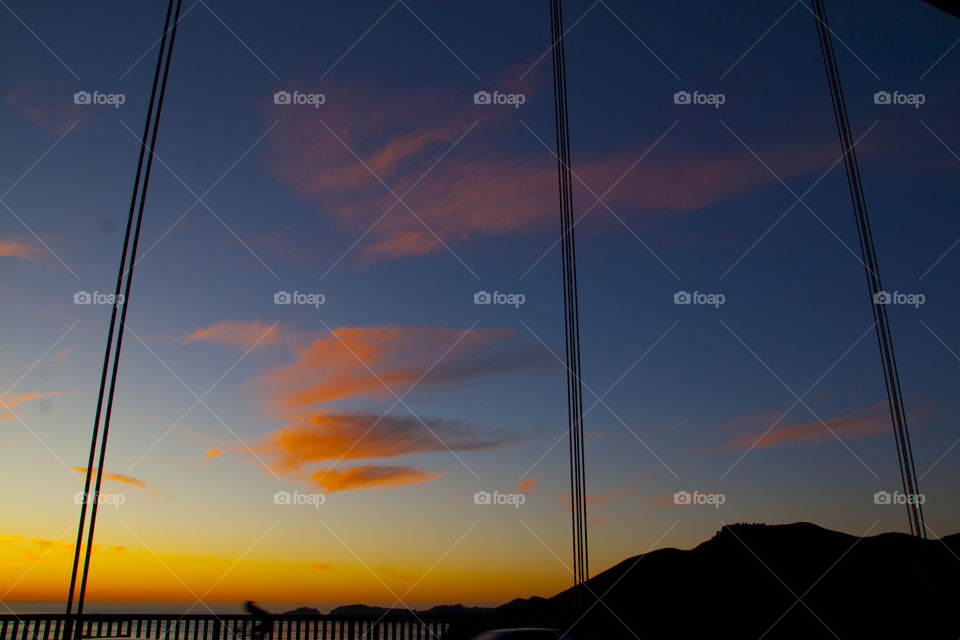 THE SUNSET AT THE GOLDEN GATE BRIDGE SAN FRANCISCO CALIFORNIA USA