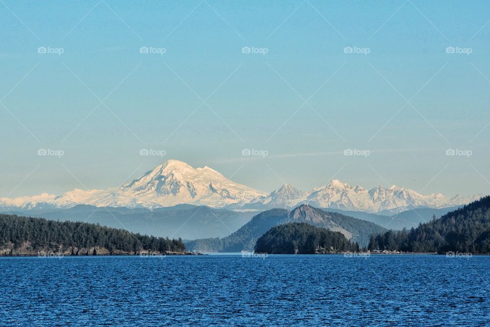 Mountains, islands, and ocean