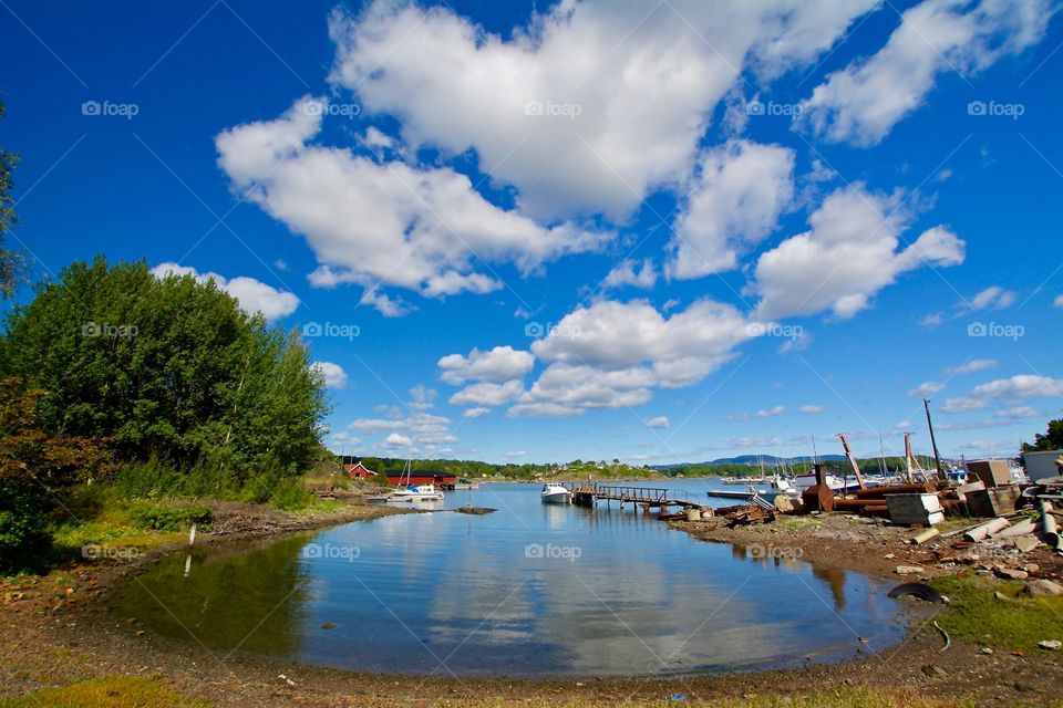 Sittin' at the dock of the bay... A beautiful bay at the island of Gressholmen in Oslo 