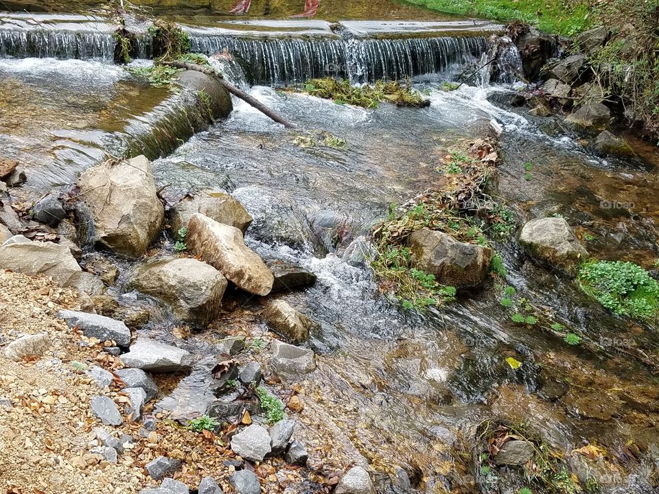Small waterfall at the park