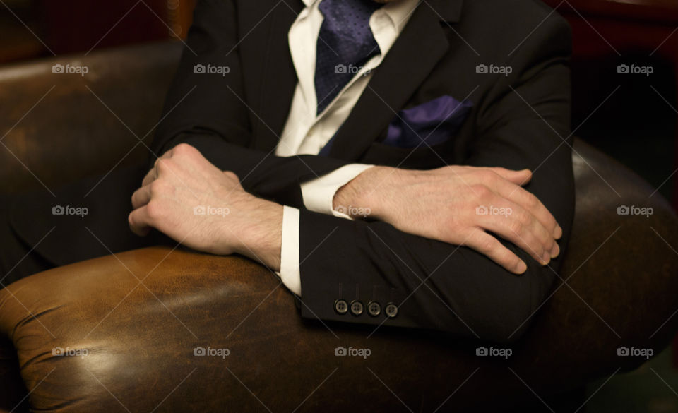 Hands men in a suit