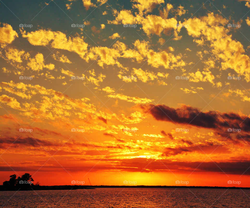 Dramatic sky over sea