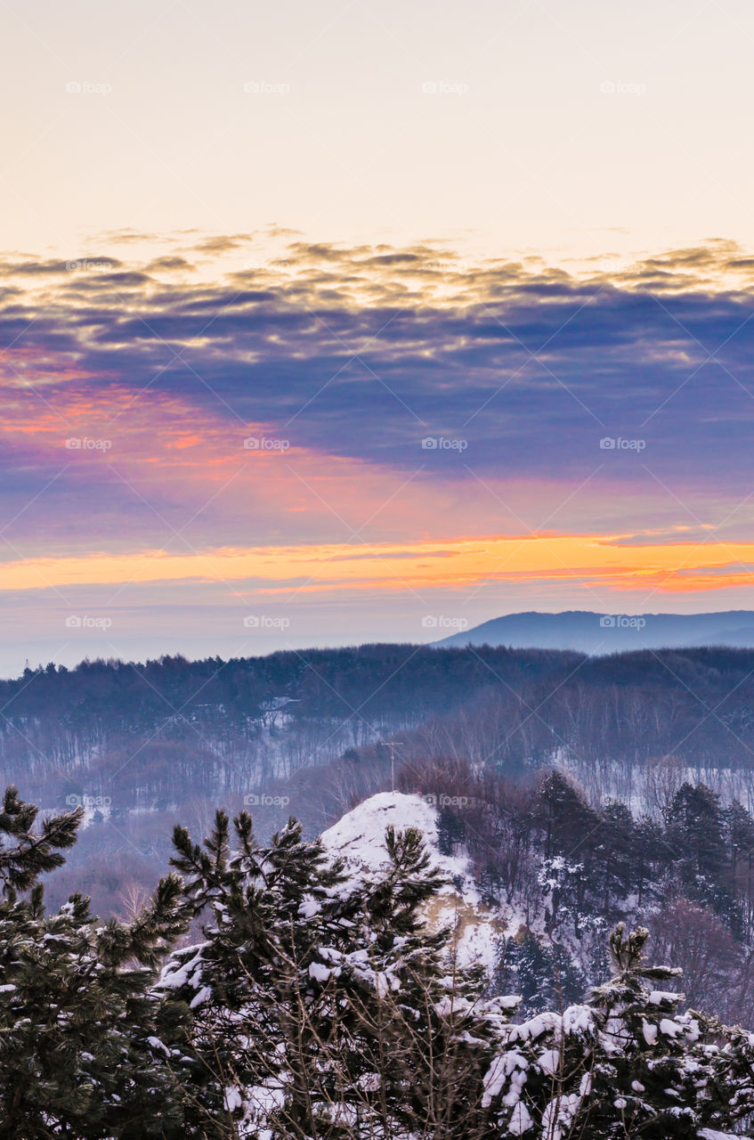 Nature landscape during sunset