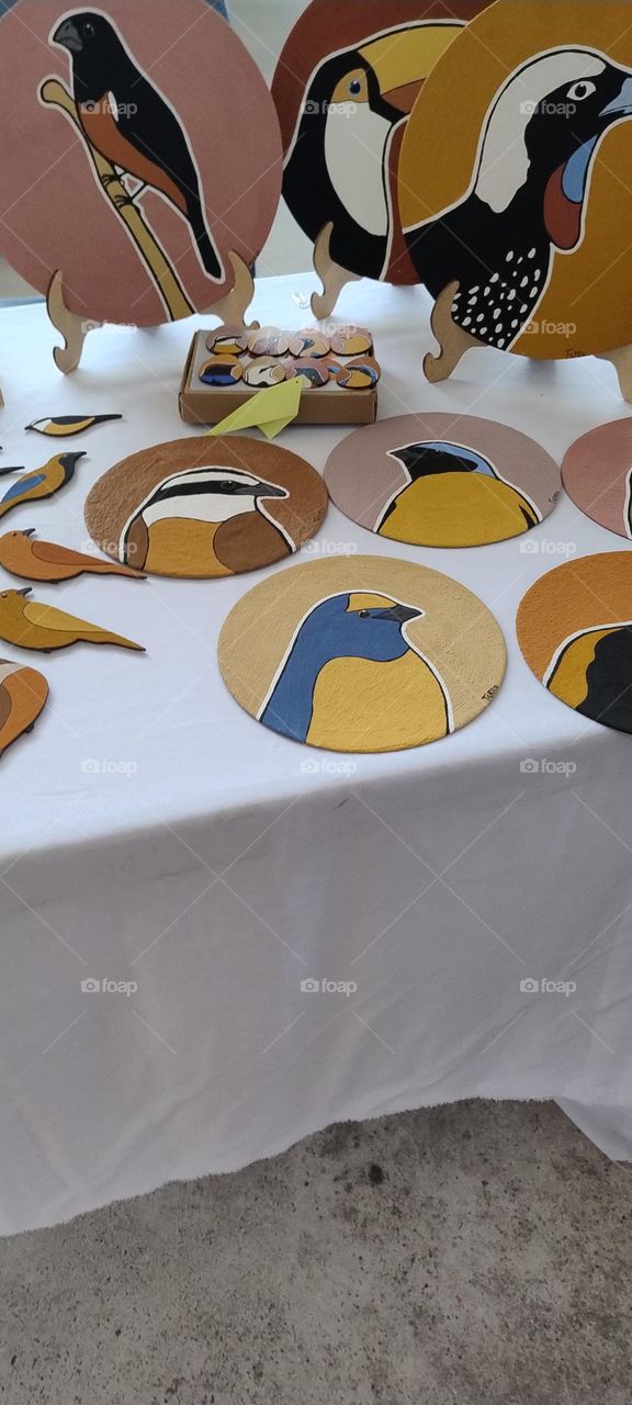 wooden bird exhibition