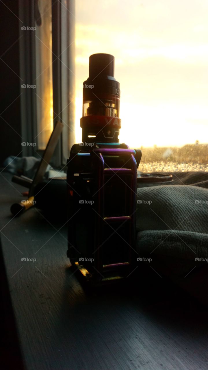 Vape with a sunset