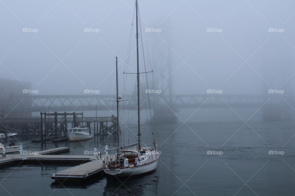 Portsmouth NH on a foggy day. Calling all sailing enthusiasts! 