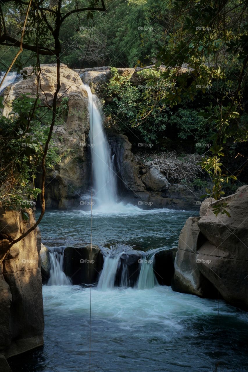 Hot spring waterfall somewhere in El Salvador
