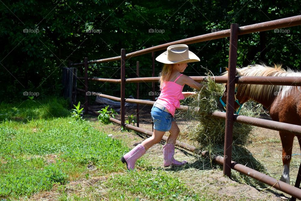 Helping on a farm