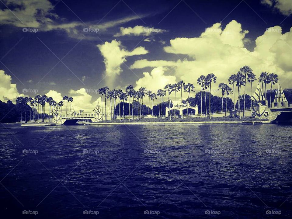 Lush clouds by the disney boardwalk in Orlando Florida