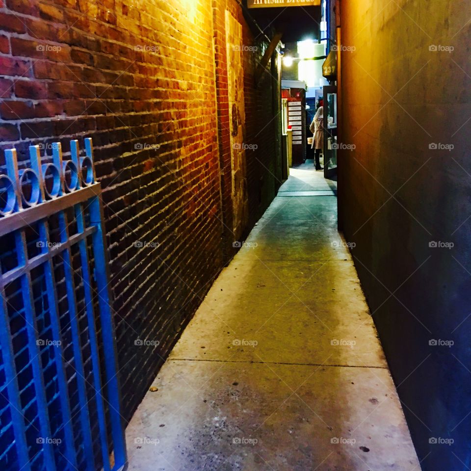 Alley to bread bakery cellar