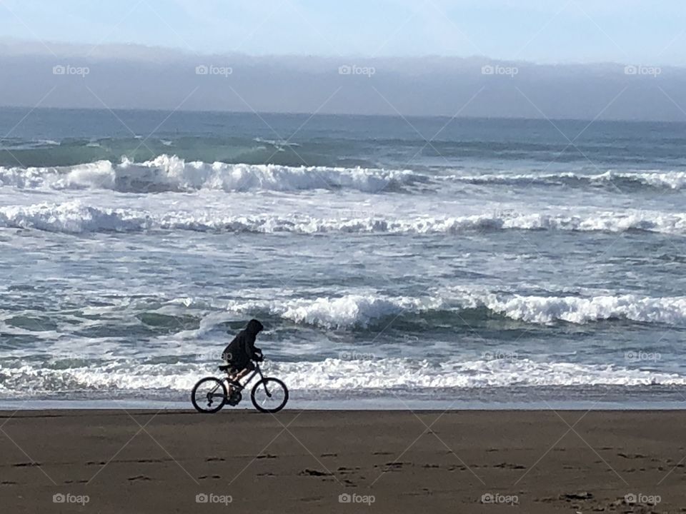 Biking on the beach