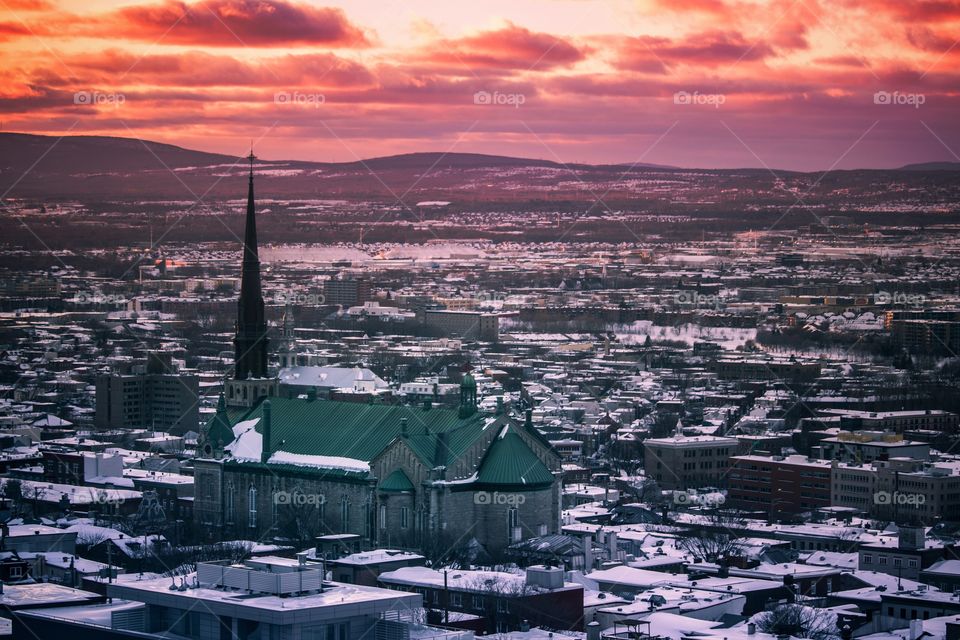 Sunset over the city 