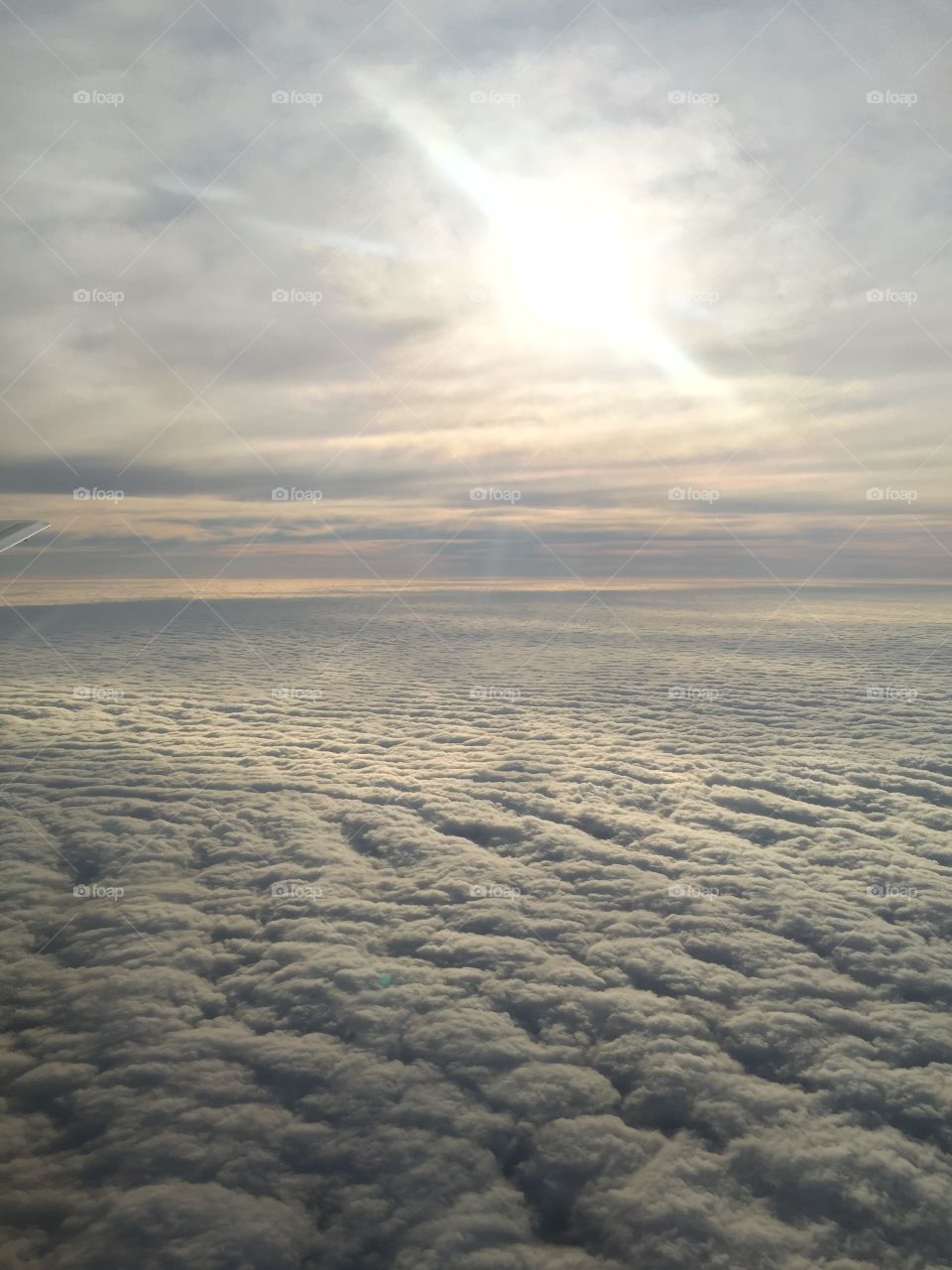 Clouds. Airplane travel