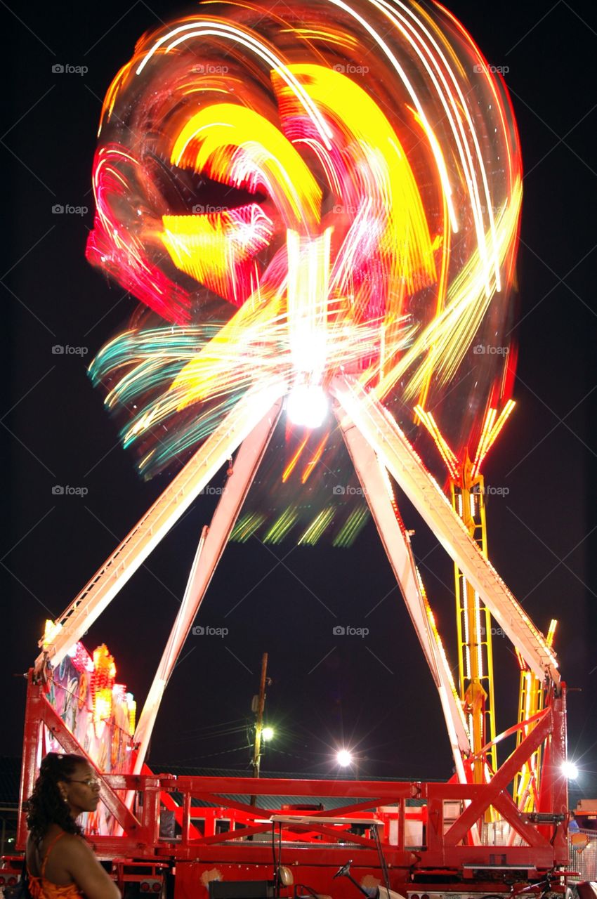 Long exposure of a ride  at the Ohio state fair