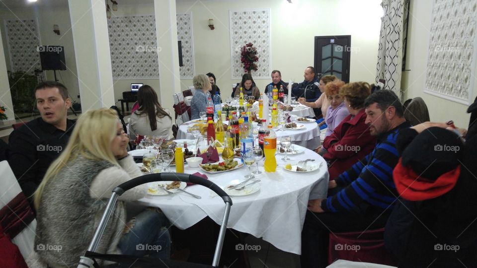 Group of people in restaurant