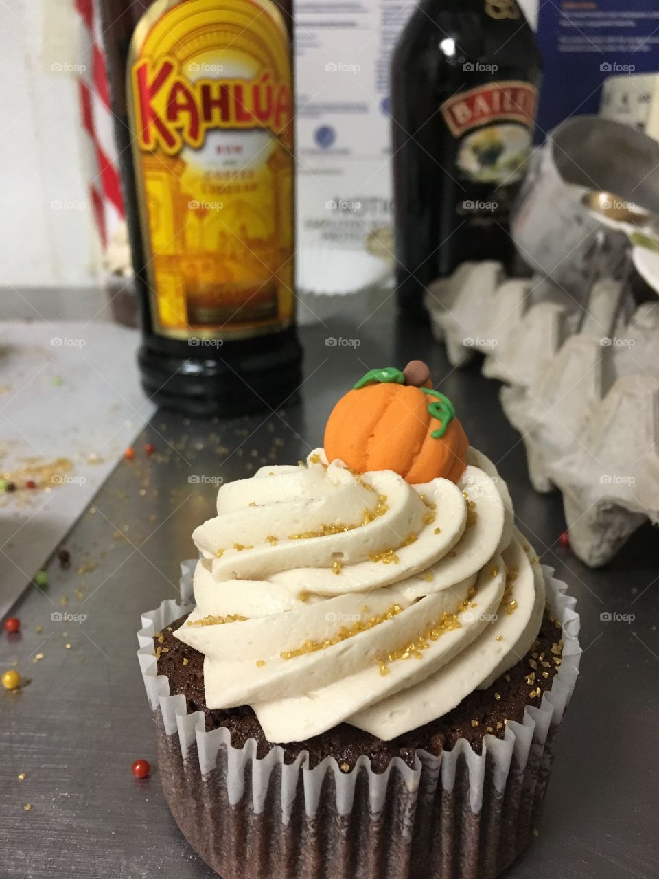 Chocolate cupcake with Kahlua frosting