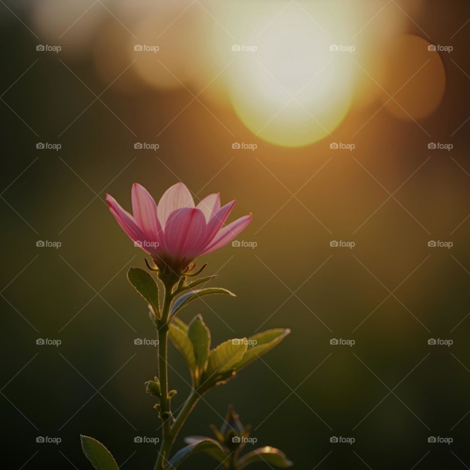 pink flower behind sunshine