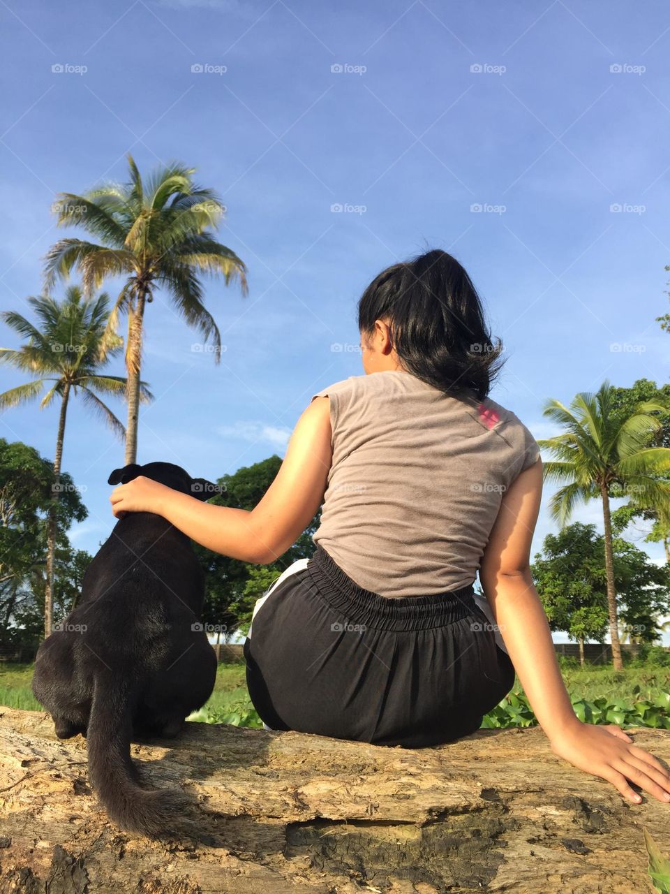 Young lady and her dog