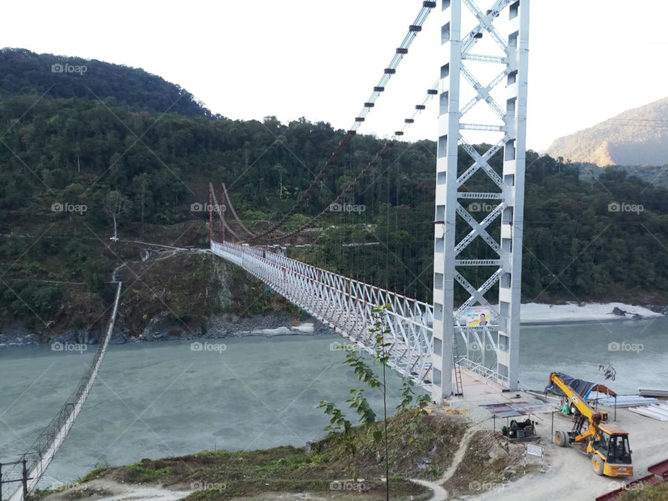 Hanging Bridge is making newly when i was went to that mountain place to visit.