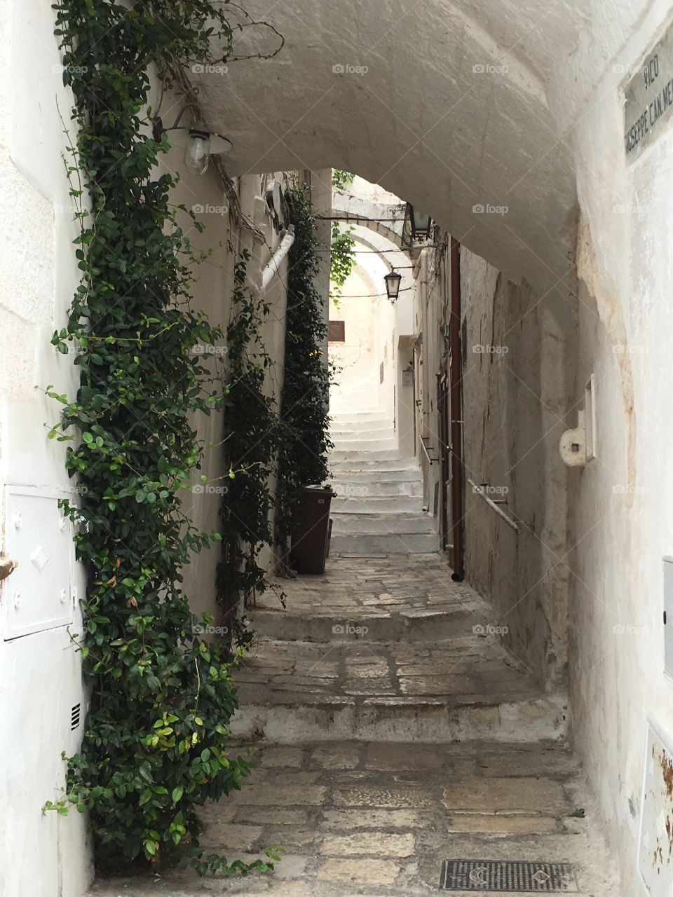 Walking in Ostuni the white town, Puglia, Italy