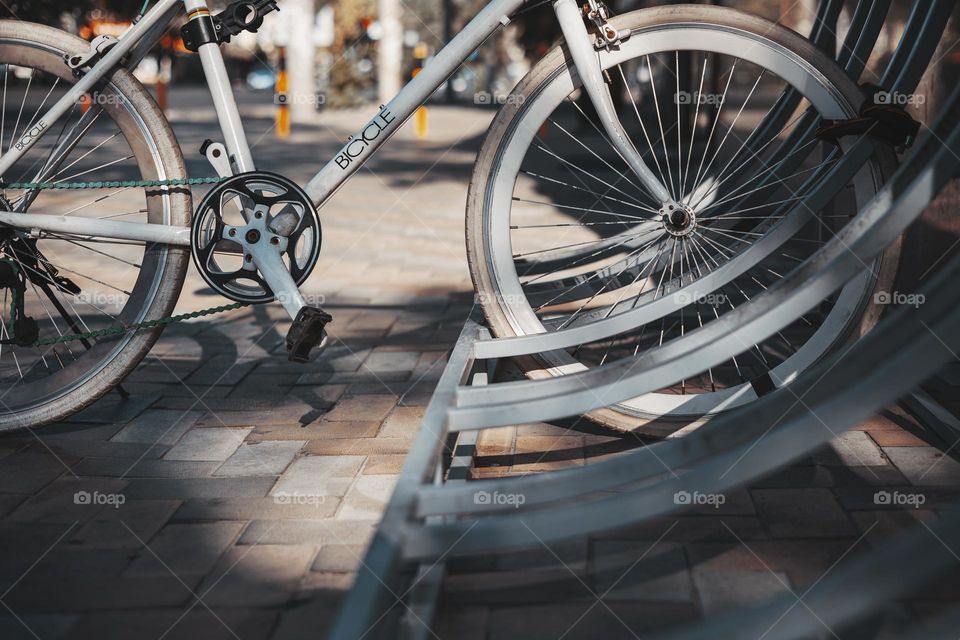 Parking place for bicycle,  low angle view