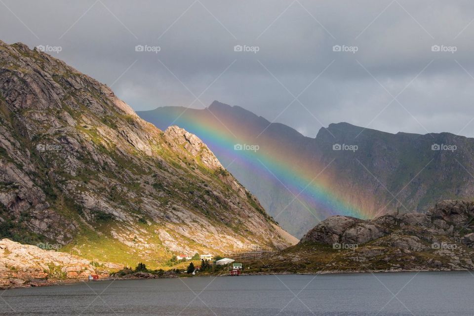Rainbow in the lofoten islands 