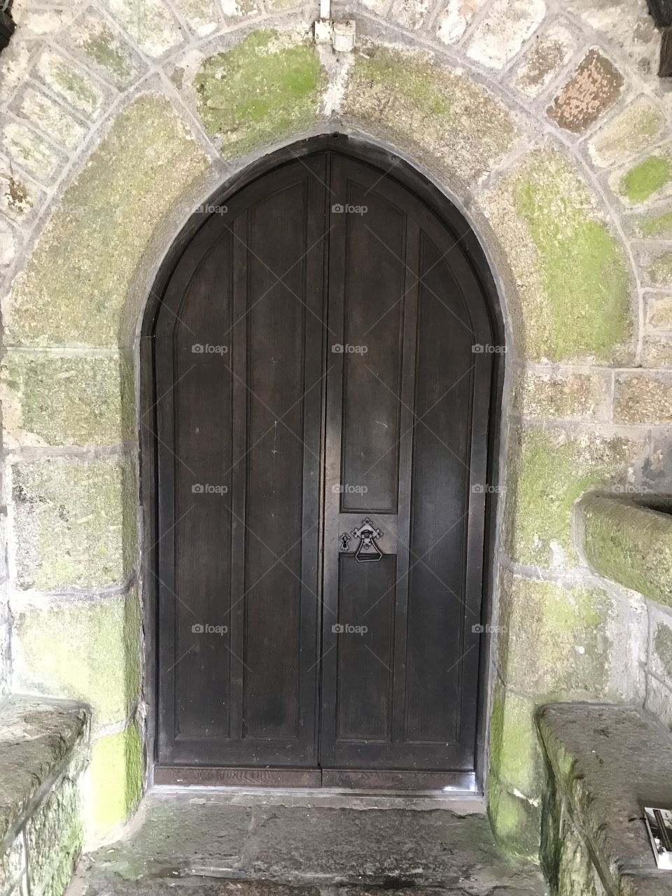 Entrance door to Lustleigh Church a beautiful church at the centre of a famous Devon village.