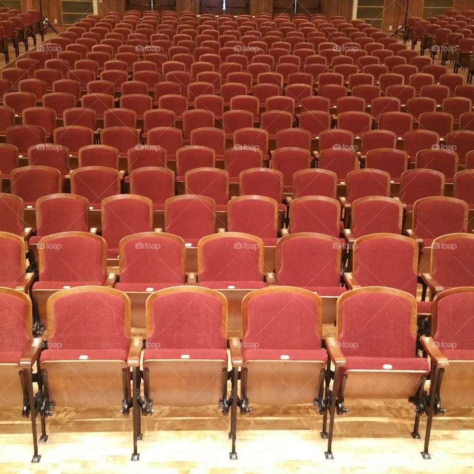 Theatre Chairs. Preparing for tomorrow's speech.