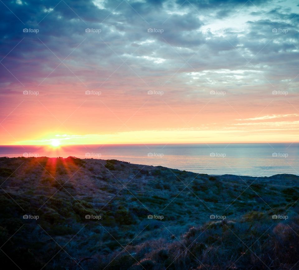 Sunflare over the Pacific Ocean