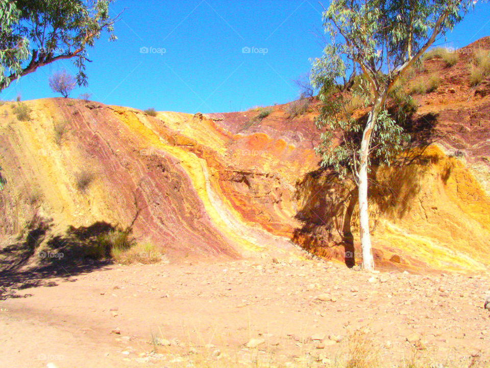 Ocher riverbank, Australia.