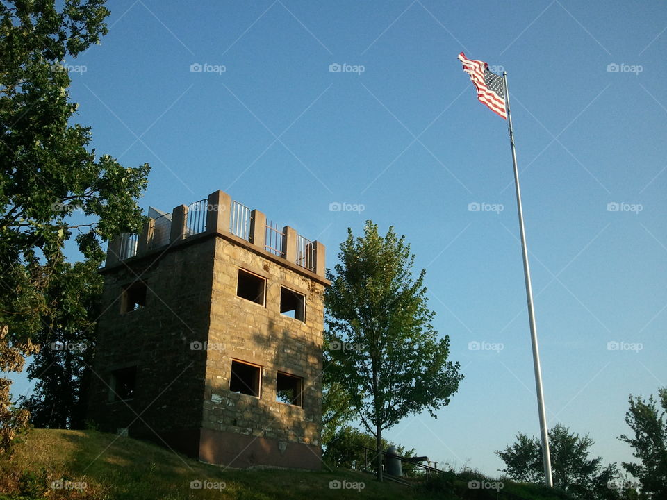 Haunted Castle?. Last stop after a day of riding on the Harley. Lookout point in Elk Mound, WI.