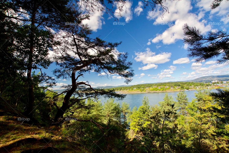 Splendid view of the Oslofjord from the island Gressholmen 