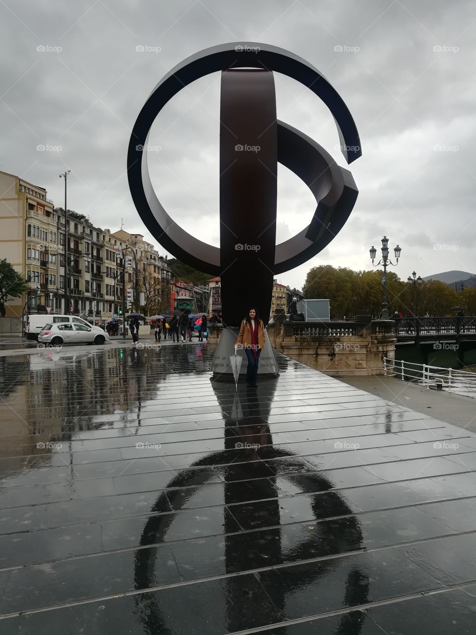 seing double from the beautiful monument of bilbao