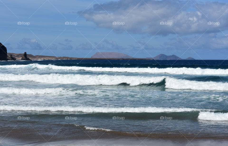 orzola beach on lanzarote canary island in spain