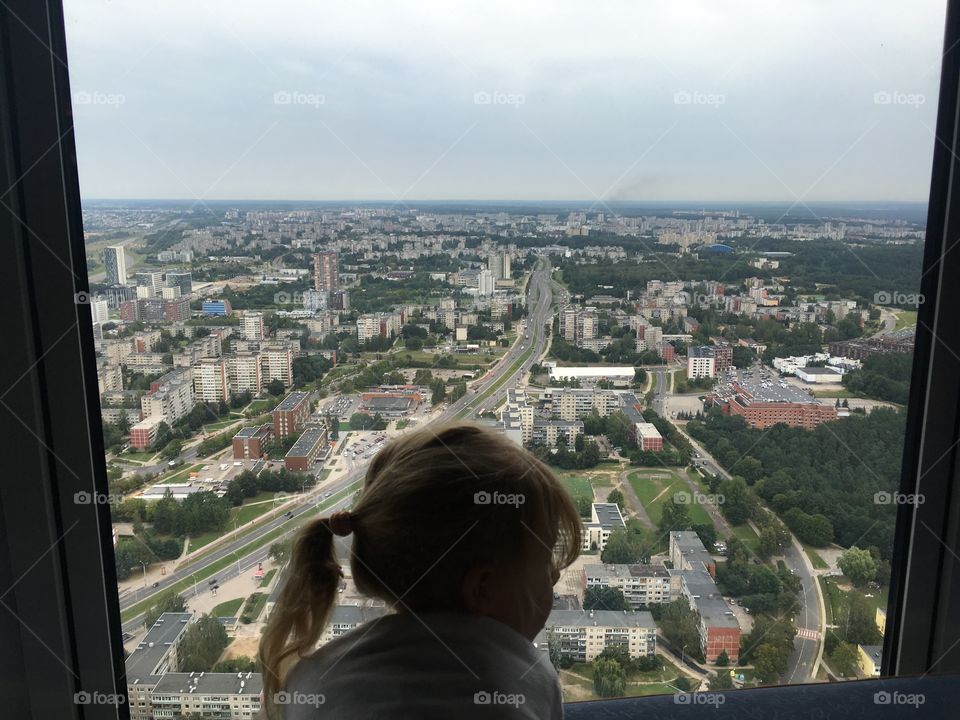 Gazing from TV tower in Vilnius, Lithuania 