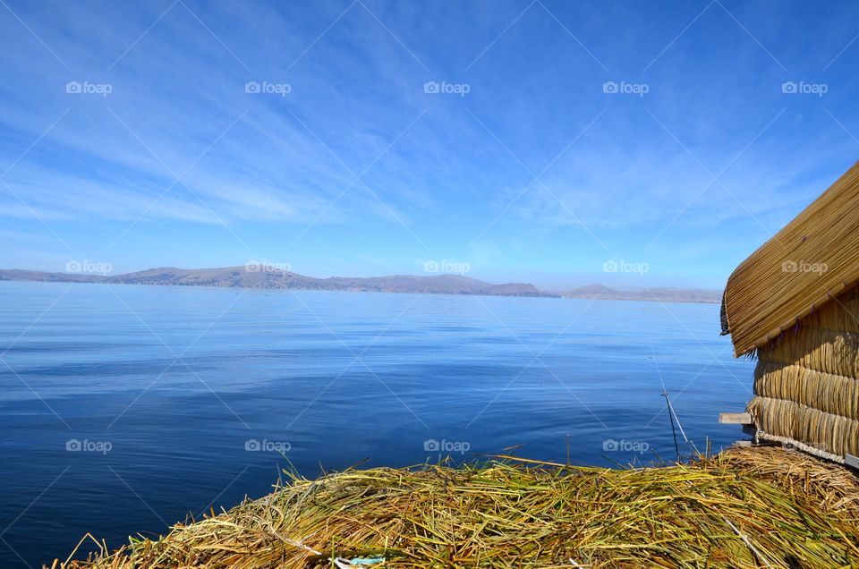 Floating Uros islands on Lake Titicaca, Peru