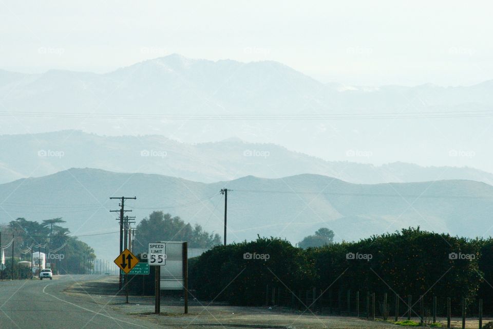 mountain landscape. Road