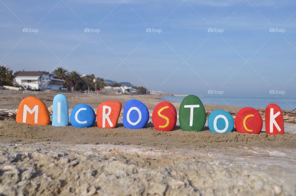 Microstock on colourful stones