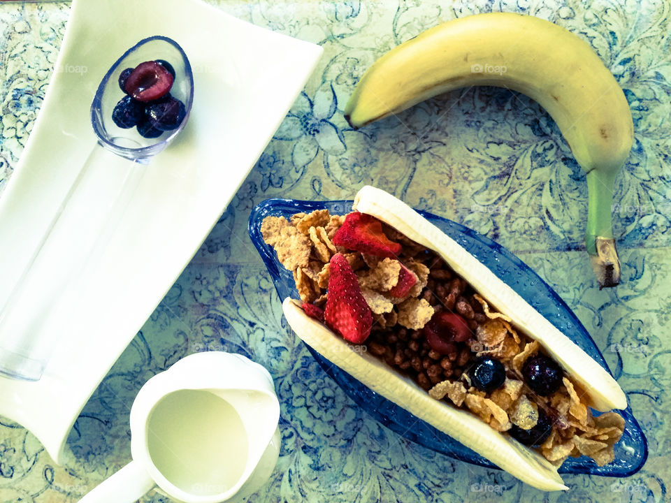 Cereals and banana